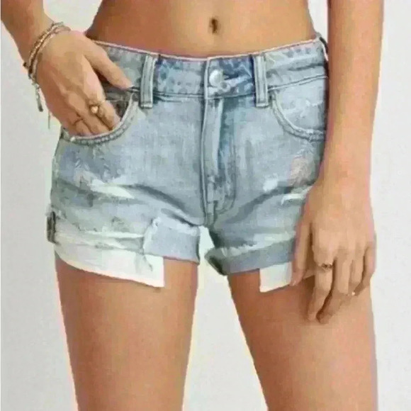 Womens American Eagle High Rise Festival Jean Short Distressed Size 6 - Picture 1 of 4